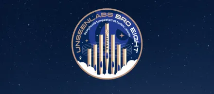 The BRO-8 mission patch features a distinctive design representing Unseenlabs' eighth satellite in its radio frequency (RF) detection constellation. The patch likely incorporates space, maritime surveillance, and RF wave elements, symbolizing the satellite’s role in tracking dark vessels and enhancing global maritime security. The intricate artwork and mission number highlight Unseenlabs' continuous expansion and technological leadership in space-based intelligence.